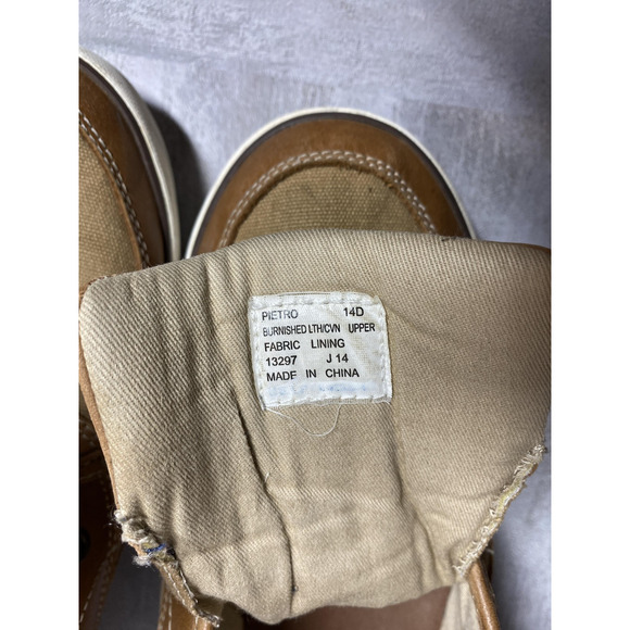 Polo Ralph Lauren Shoes Mens Size 14D Brown Tan Leather Canvas Boat Sneakers main image 11